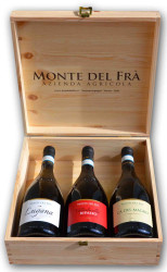 Dřevěná kazeta na 3 lahve - Monte del Frá